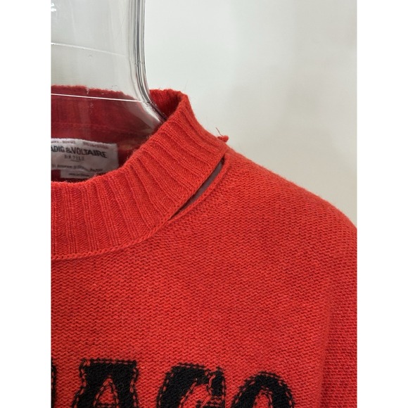 Zadig & Voltaire Chicago Bulls Sweater Women Small NBA Basketball Distressed - Picture 6 of 16